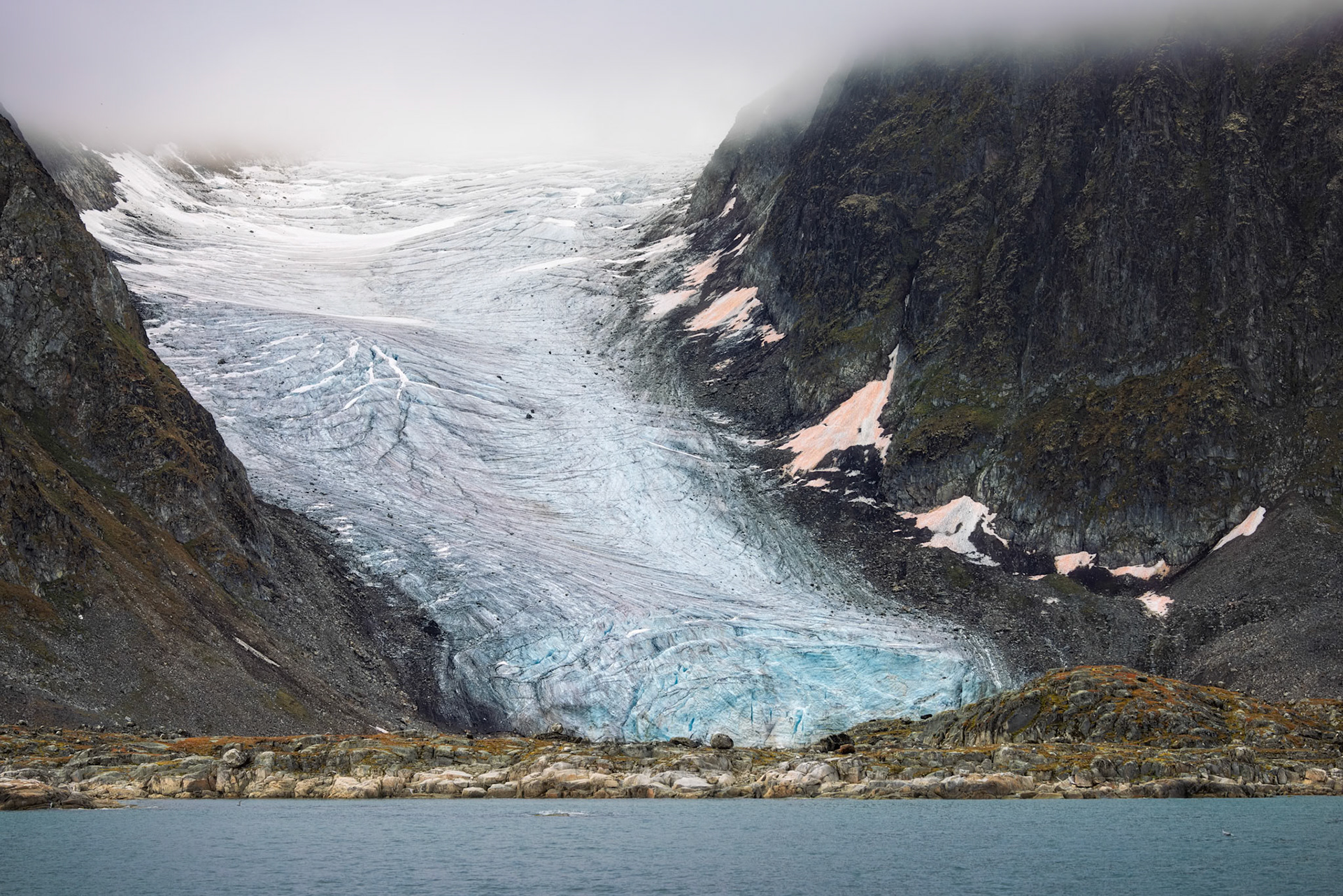BLUE ICE OF AUSTRE LOVENBREEN GLACIER