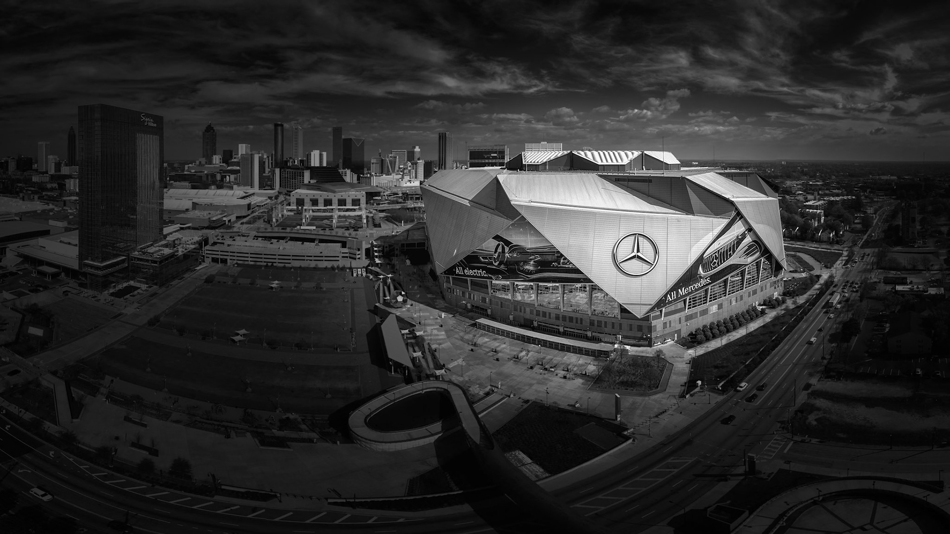 CITY OF STEEL  |  Since opening in 2017, Mercedes Benz Stadium has become one of Atlanta's most recognizable landmarks and one of the most technologically advanced sports venues in the world. Its striking angular design and retractable roof have transformed the city's skyline while hosting everything from Falcons and Atlanta United matches to the Super Bowl and major international events.