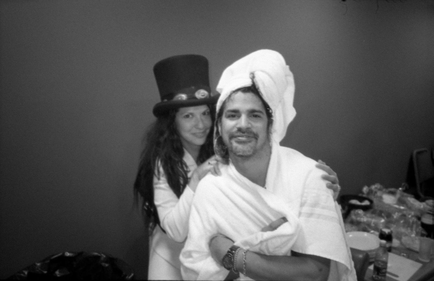 Renée Suran with Slash, Vicar Street, solo Ronnie Wood gig with Slash from Guns n Roses, c.1995.
