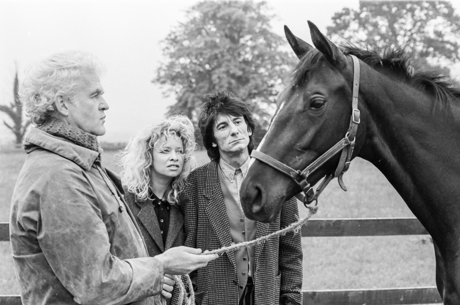 Denny Cordell with Jo and Ronnie Wood, Corries Cross, Co Carlow  ca.1993.