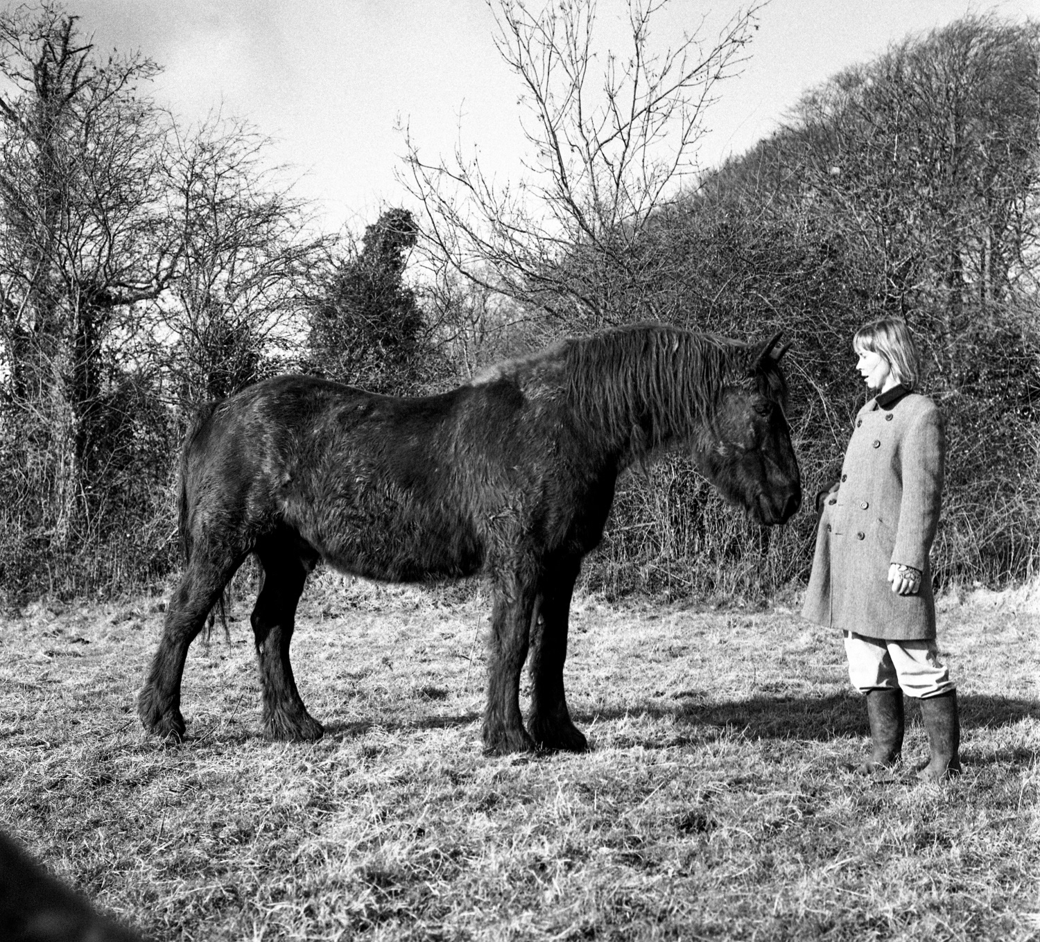 Penny Guinness, with Boxer ,Mullingar, Co. Westmeath. 1992.