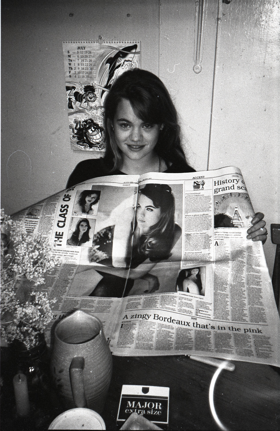 Jasmine Guinness with her first published modelling pictures. Leixlip 1995.