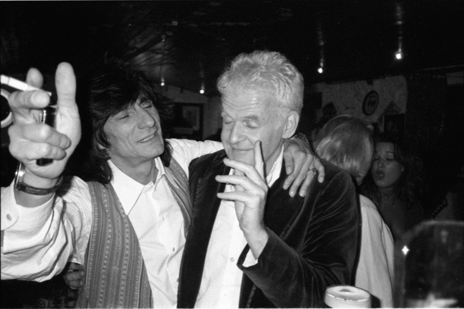 Ronnie Wood with Denny Cordell, Co Kildare, c.1995.