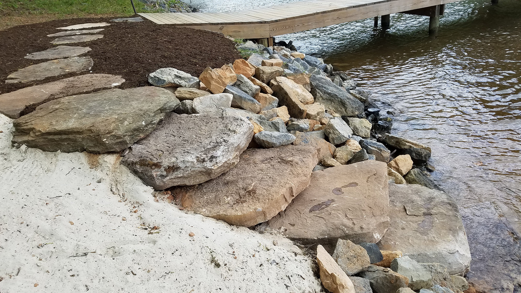 Stone Steps to Lake | Heron Point Lodge Smith Mtn Lake VA | Landscape Contractor : Seven Oaks