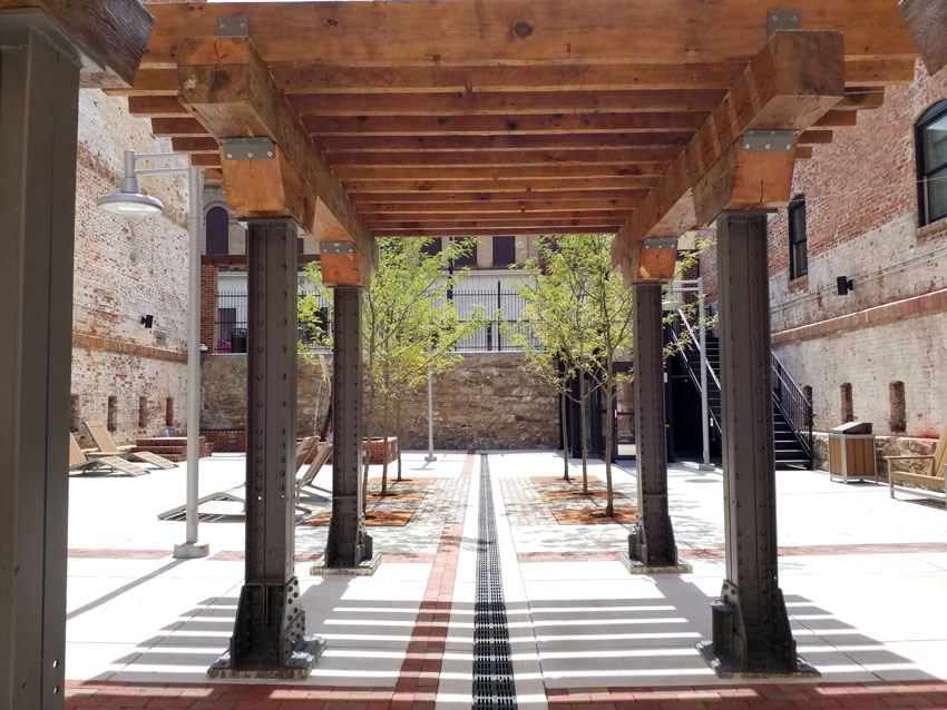 South Union Street Park Danville VA Reclaimed Post and Beam Pergola
