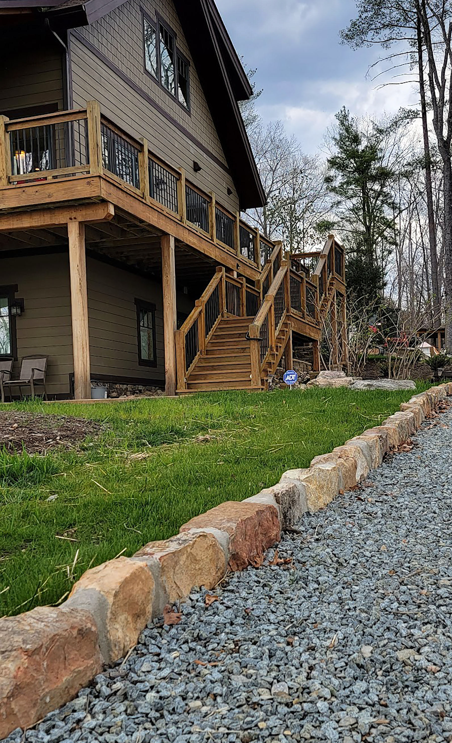 Heron Point Driveway Edge 2022 {Built with Original Home's Chimney Stones}