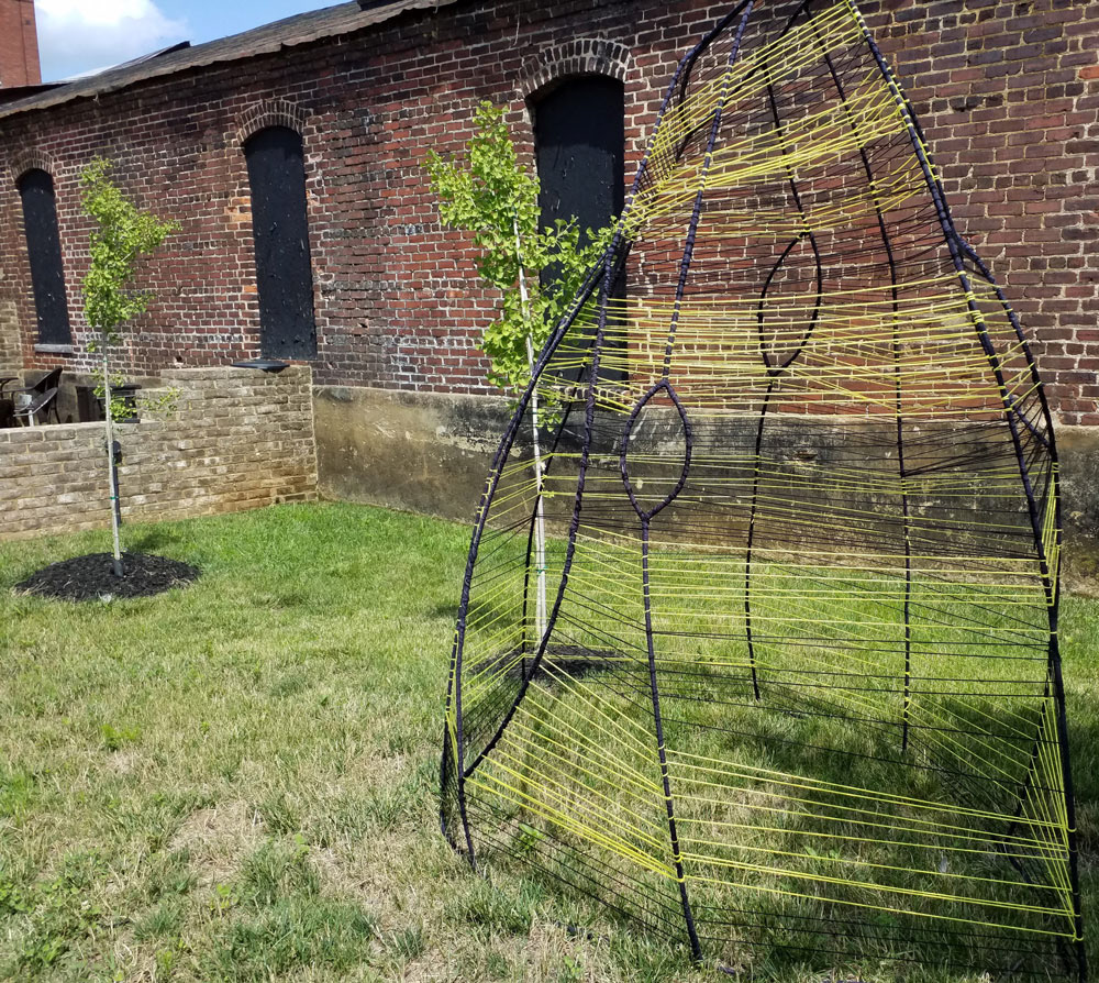 500 Block Craghead Street Danville VA Green Infrastructure within Historic Block + Wanderlove Textile Sculpture 2021