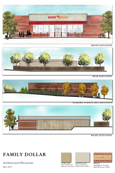 Family Dollar Elevation Rendering 2012