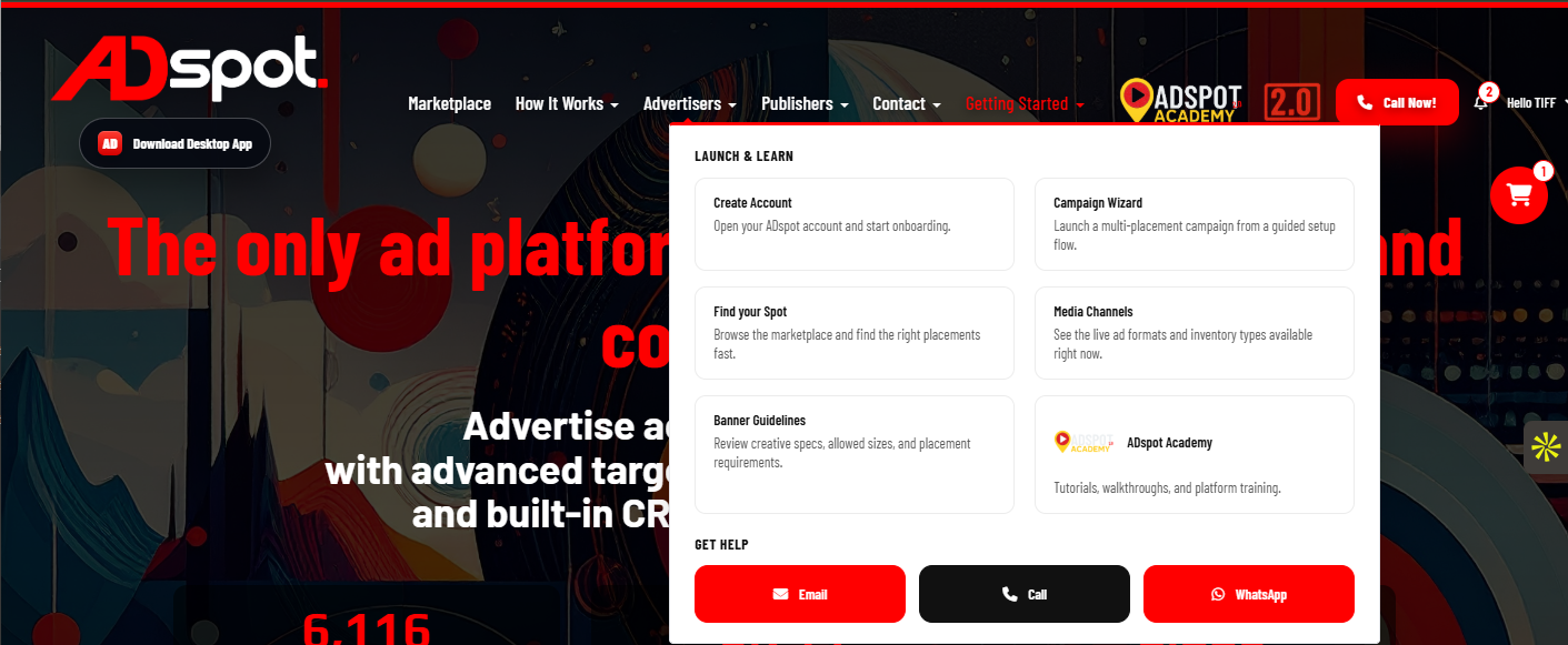 Getting Started (Mega Menu)