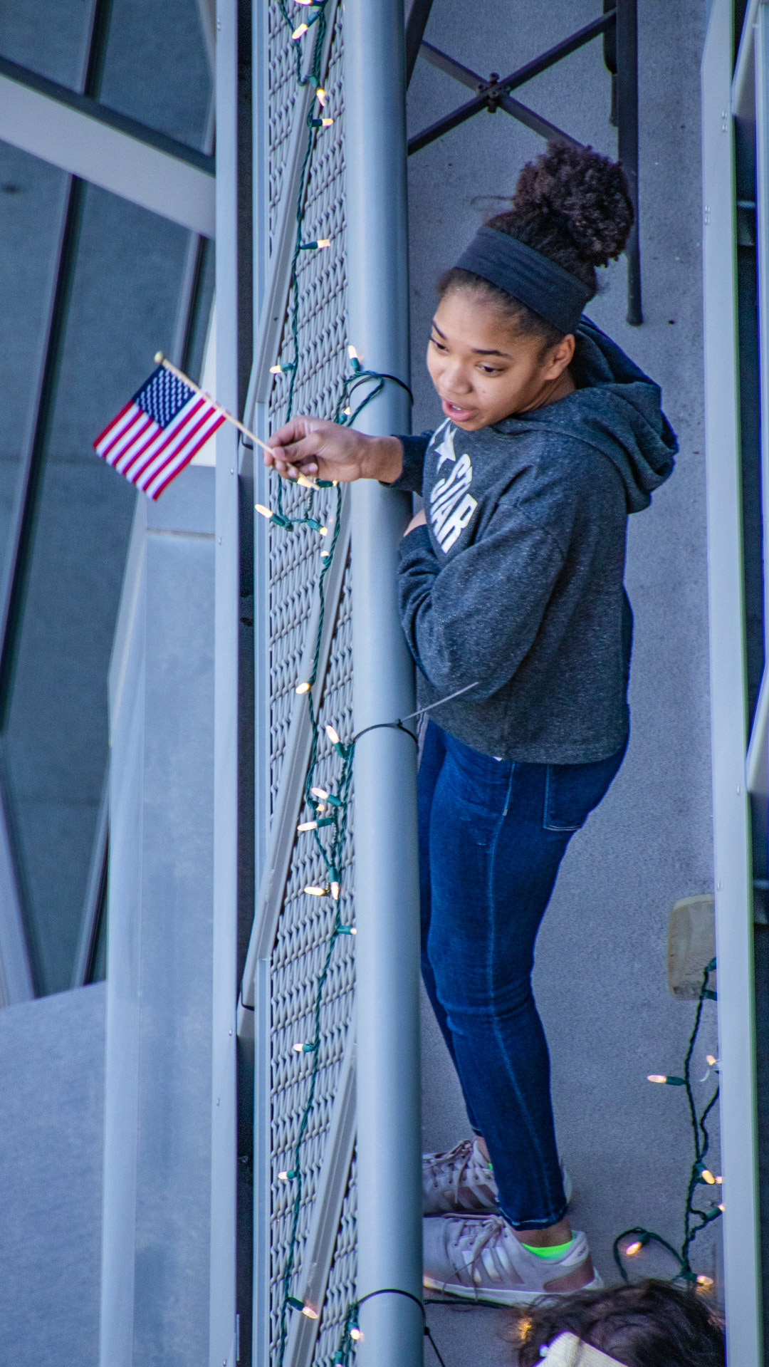 Midtown Crossing residents showing unity on a Sunday, April 19, 2020. This was the second of what became a weekly event to demonstrate unity during the COVID 19 pandemic.
