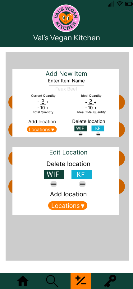 Add/Edit Item and Location