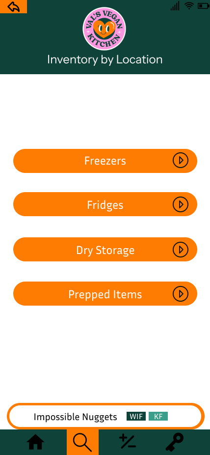Search Bar + Inventory by Location