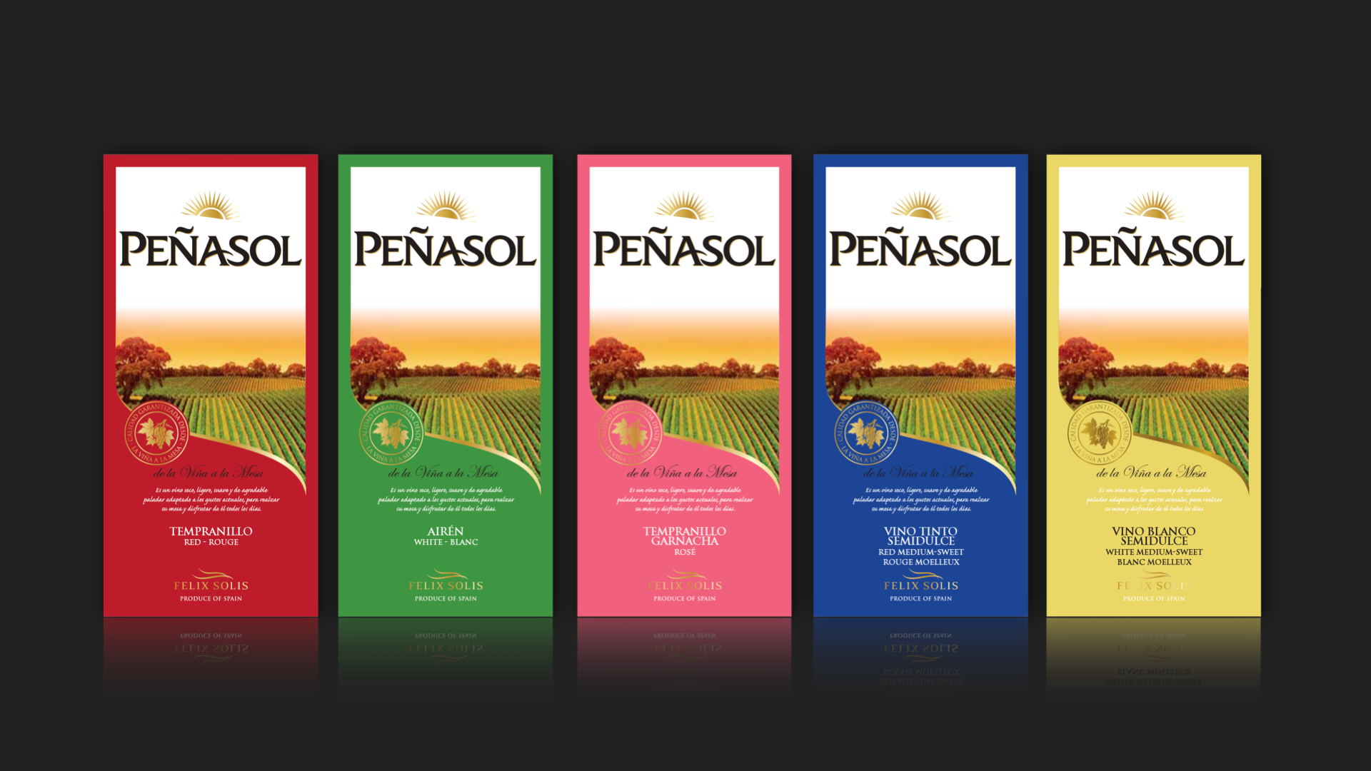 Félix Solís - Peñasol Main range wines design