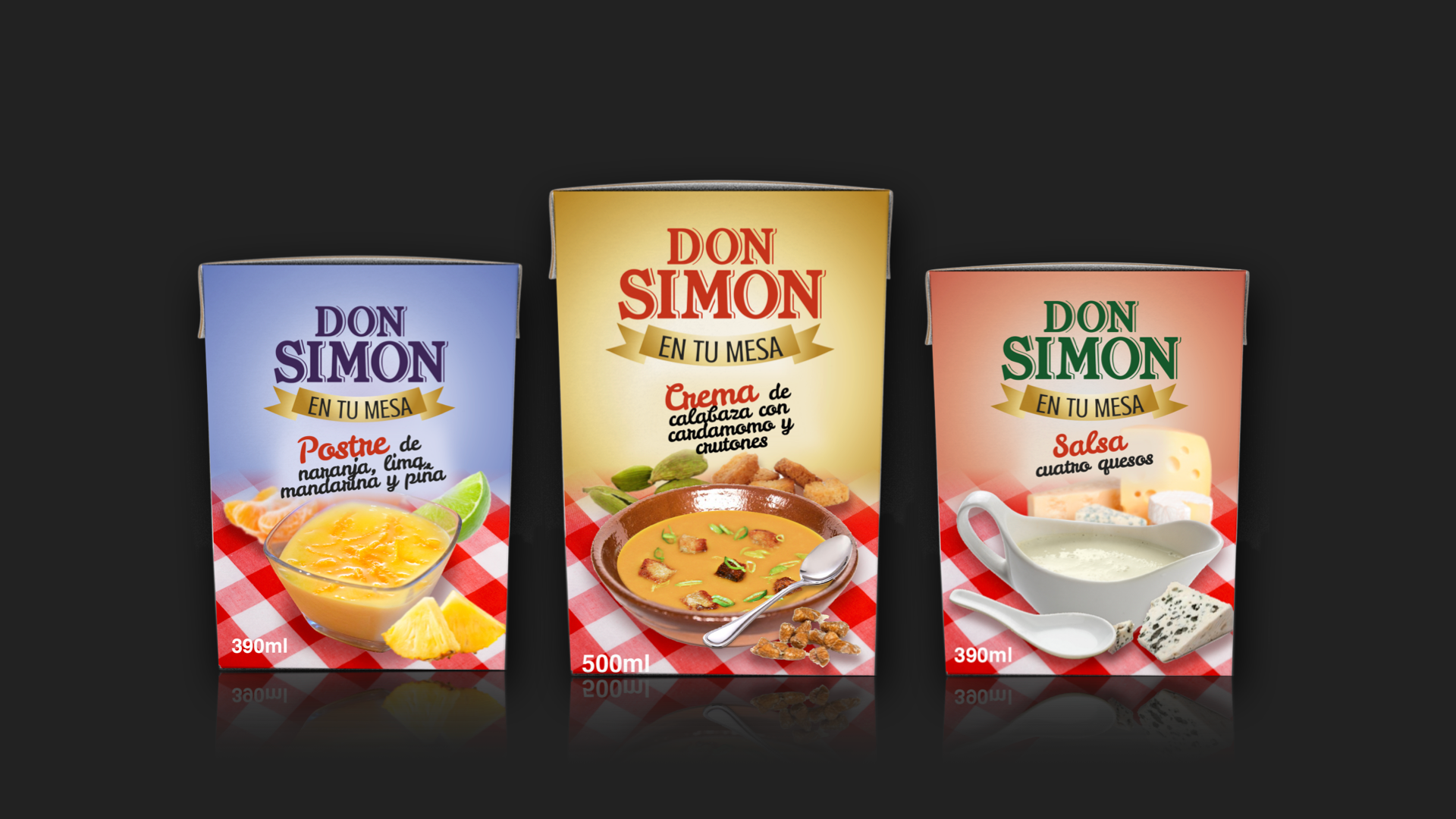 J. García Carrión Design range of creams and sauces Don Simón "En tu mesa".