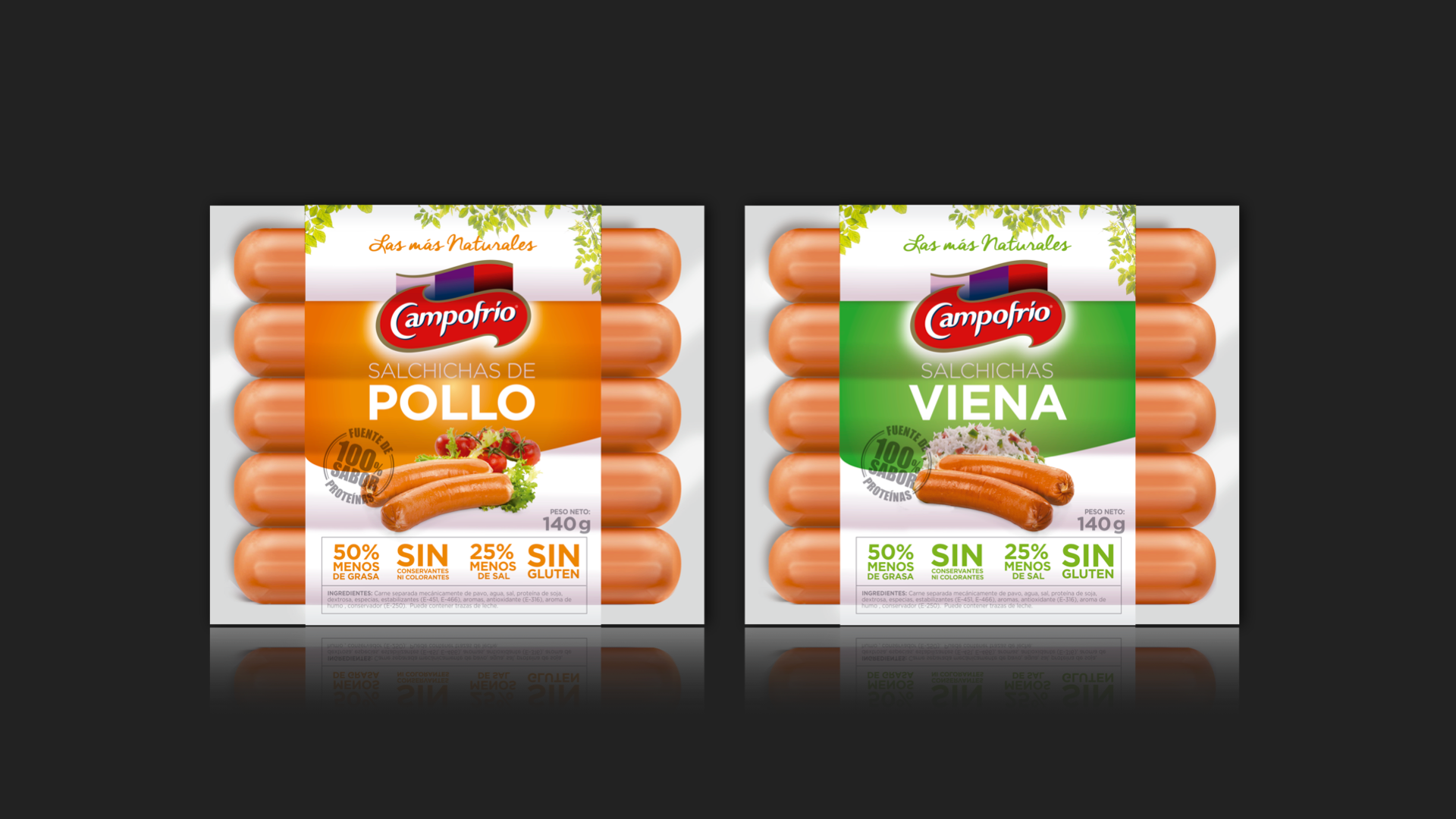 Campofrio Healthy Sausages range design