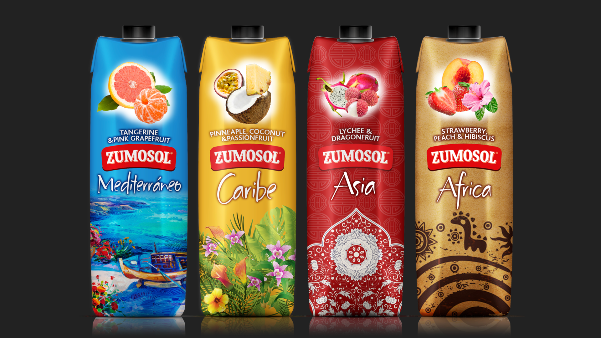 Zumosol. Origins juices range design
