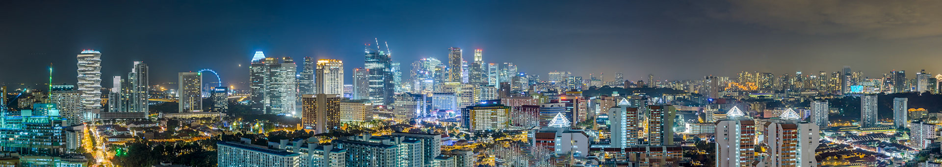 Downtown Singapore at night