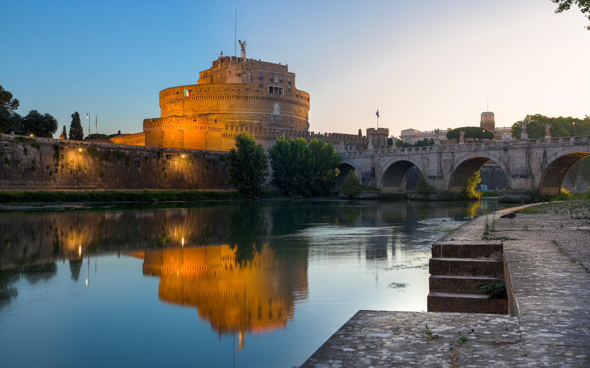 Night to day, Castel Sant'Angelo, Rome