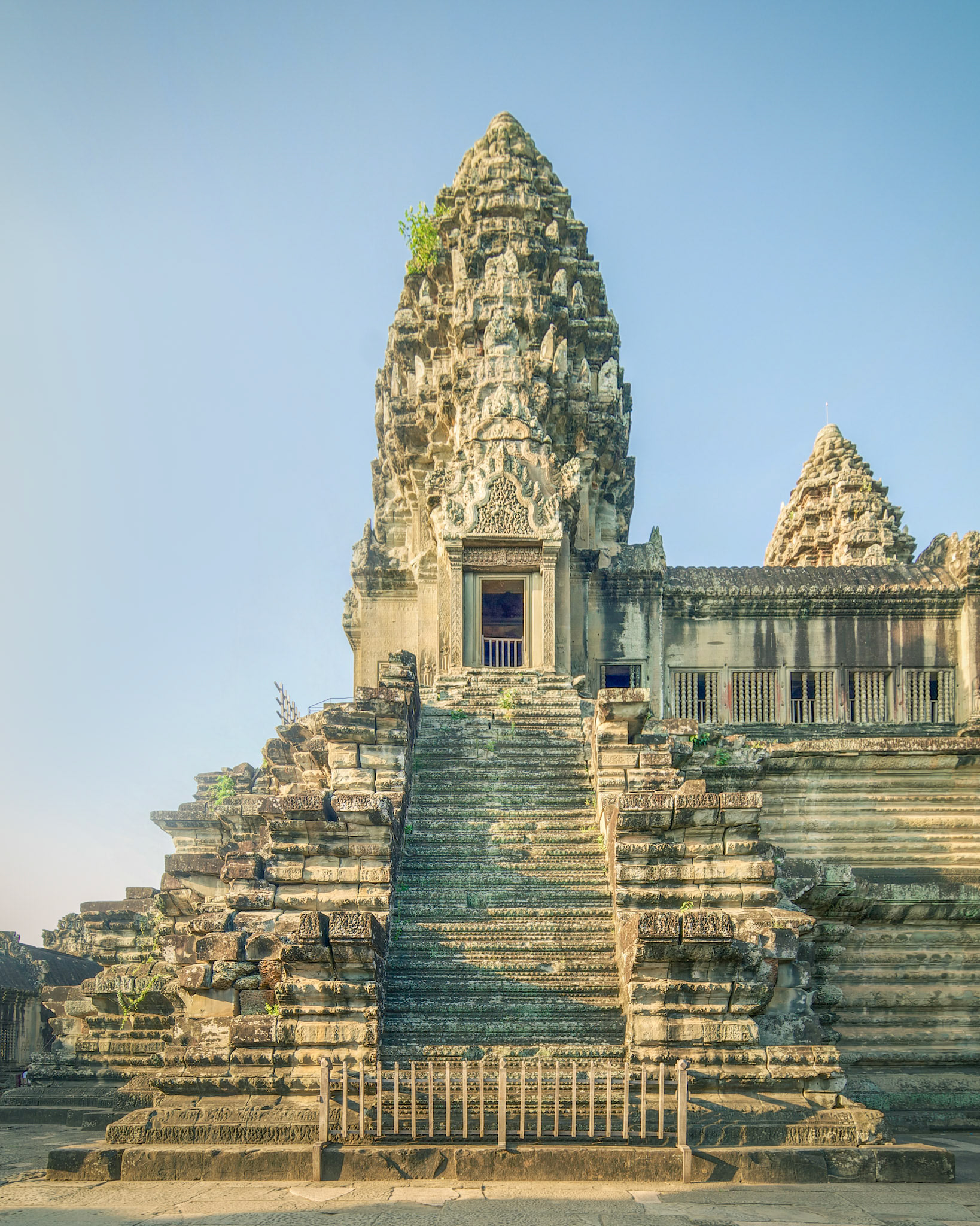 Central shrine of Angkor Wat ancient Hindu temple, a popular travel destination in Siem Reap, Cambodia