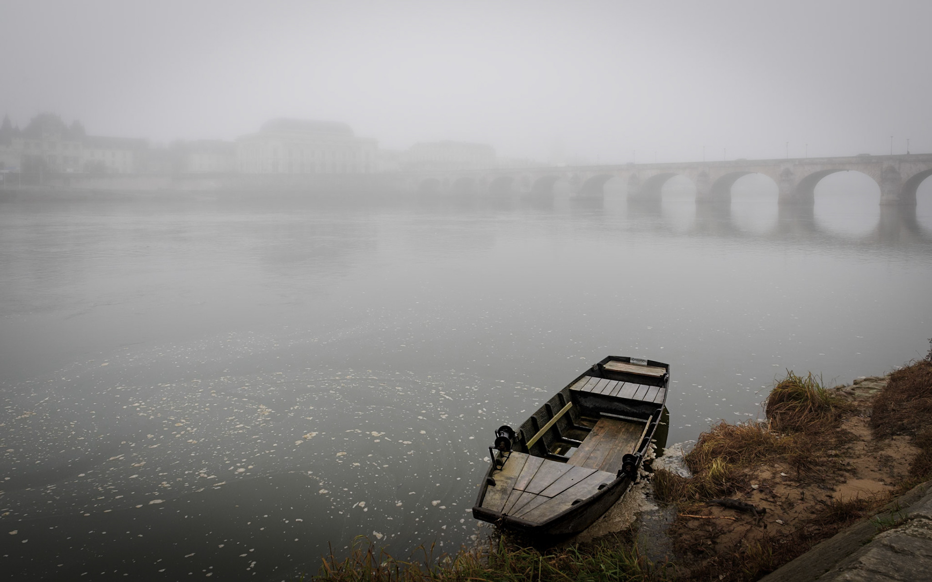 Toue on the river, France