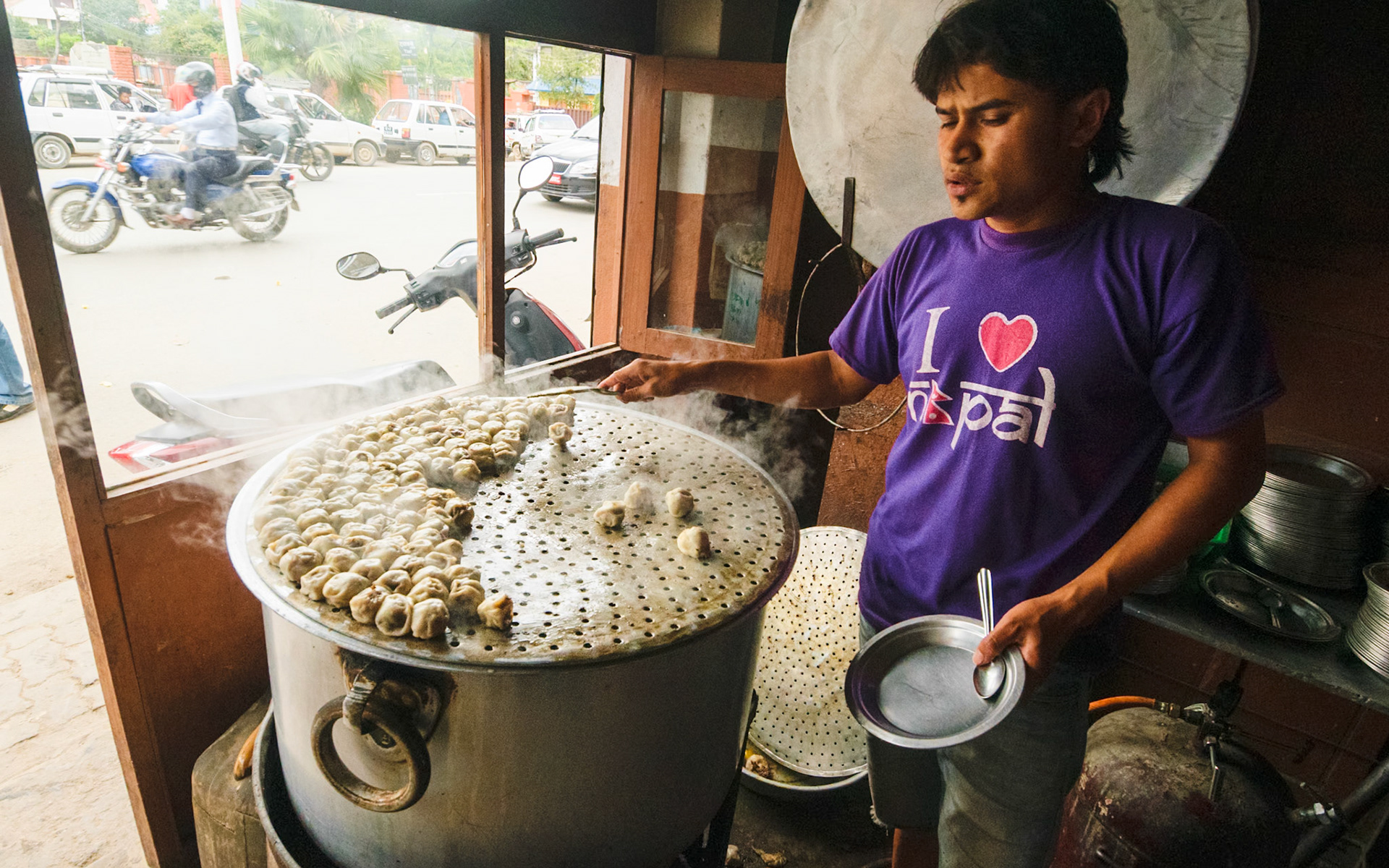 Steaming mo-mos, Nepal