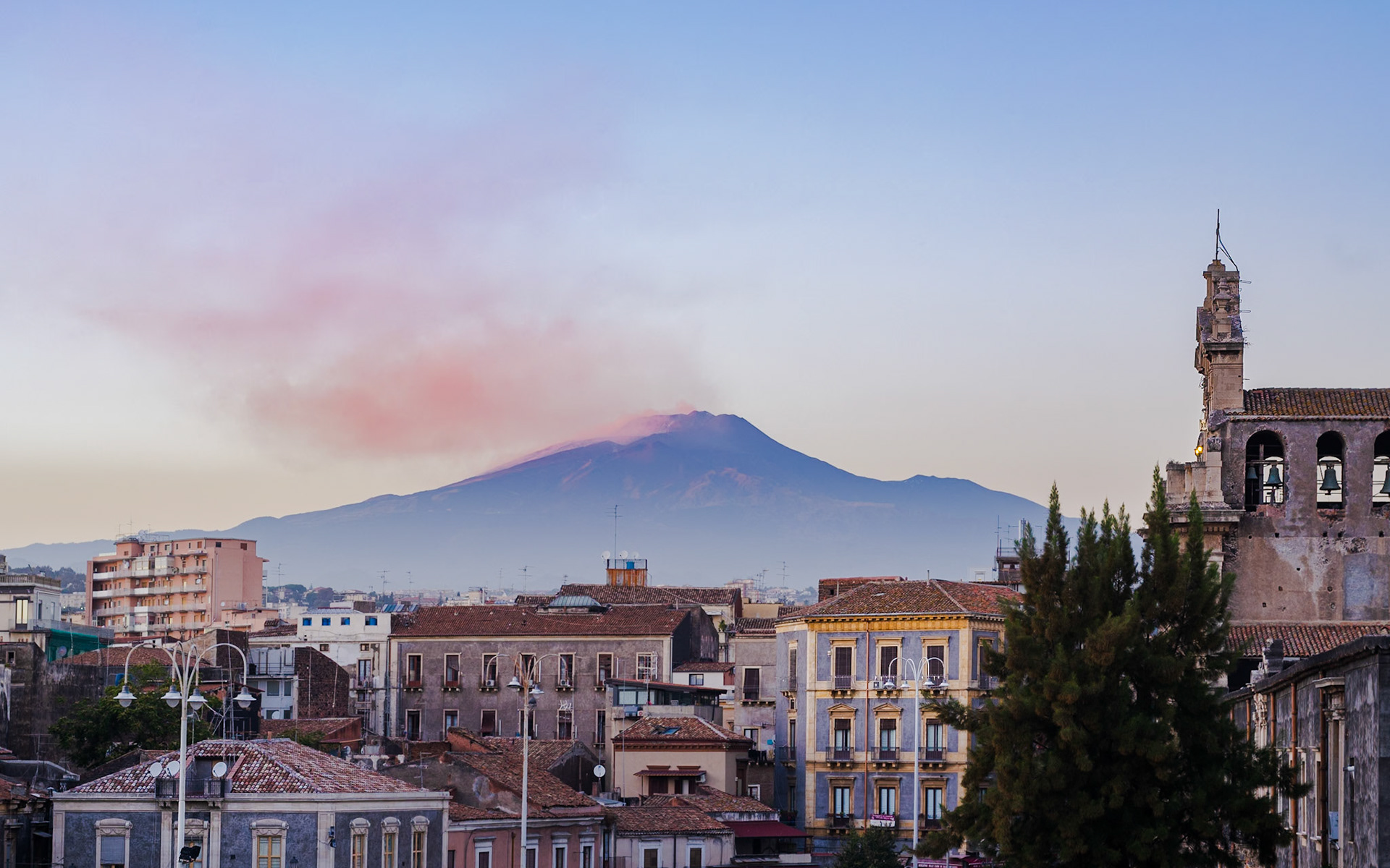 Catania and mount Etna, Italy