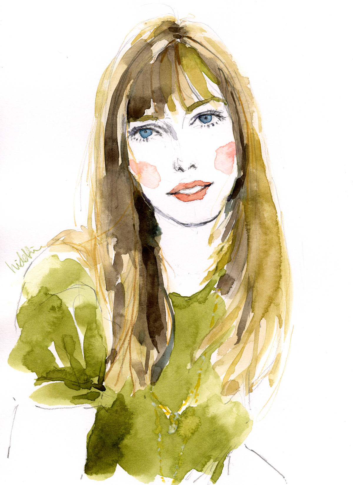 ジェーンバーキン似顔絵