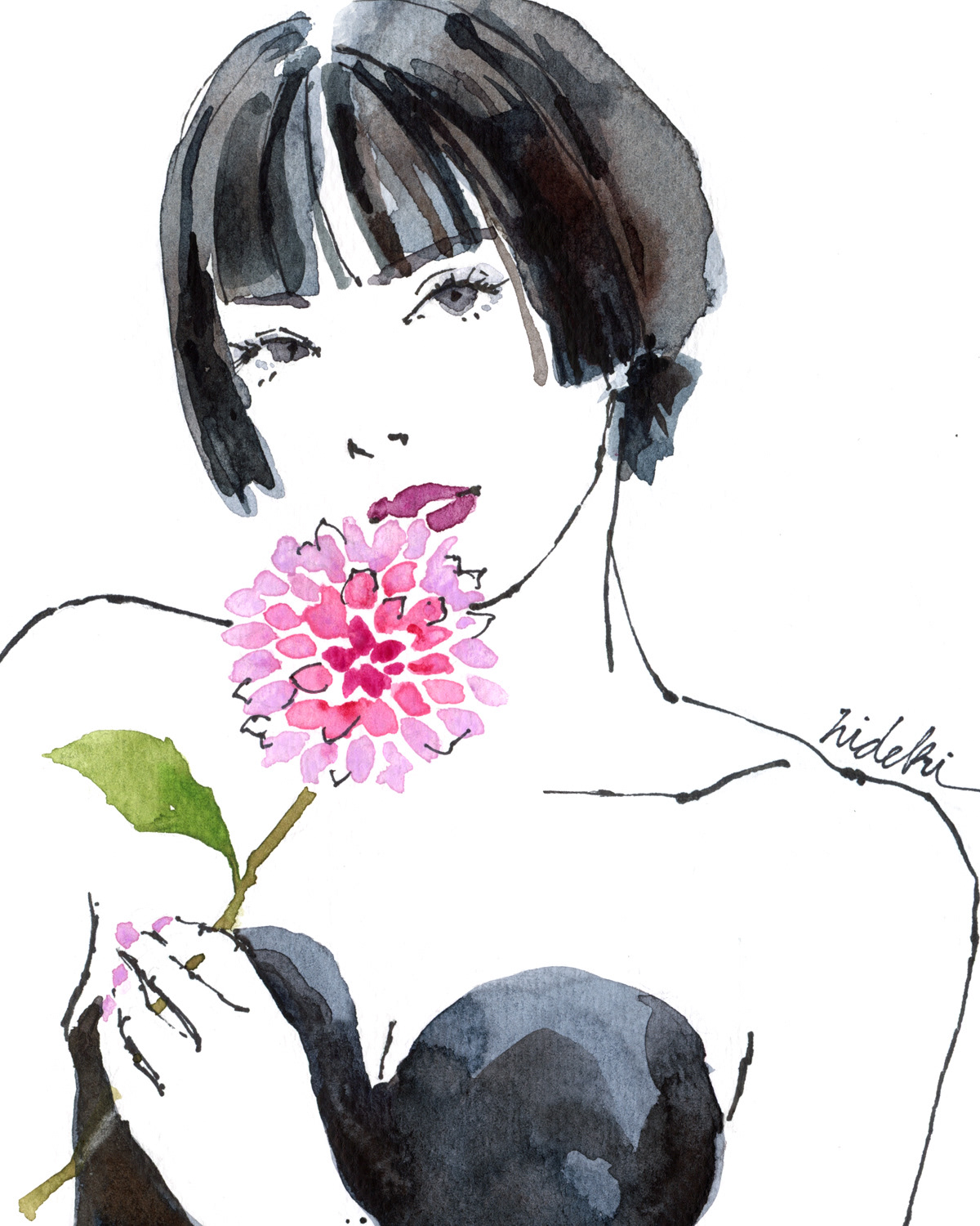 池田エライザの似顔絵イラスト