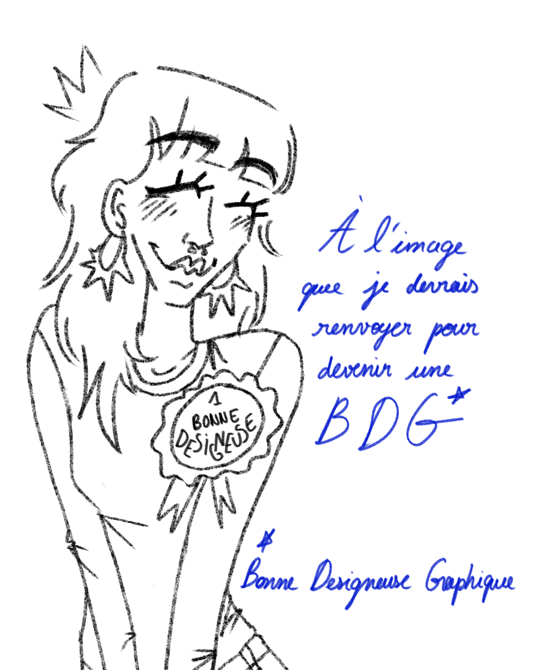 À l'image que je devrais renvoyer pour devenir "une bonne designeuse graphique"