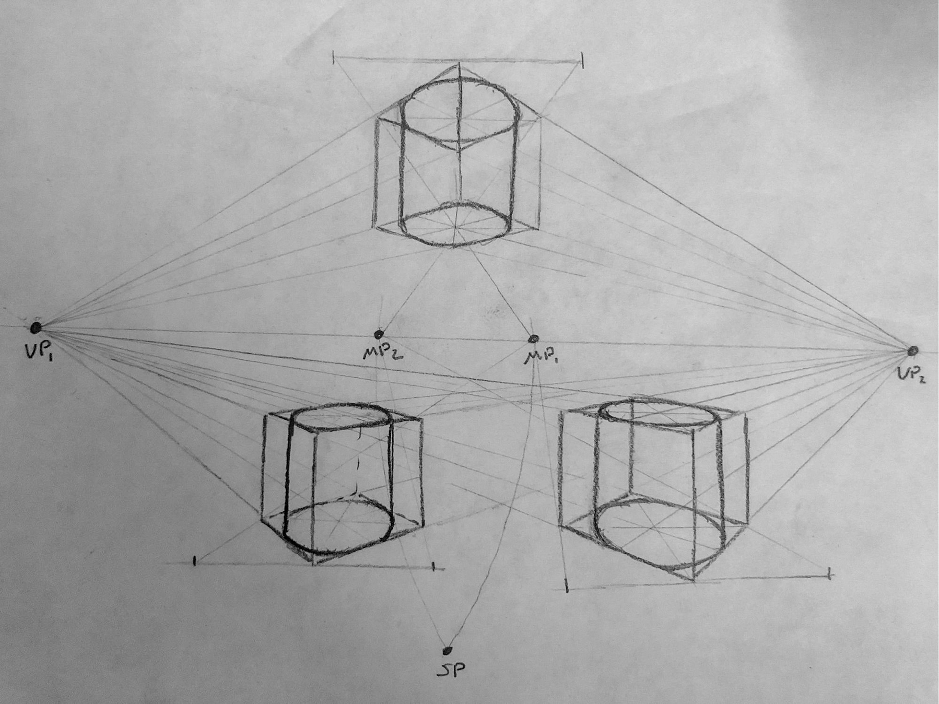 Two-Point Perspective: Cylinders