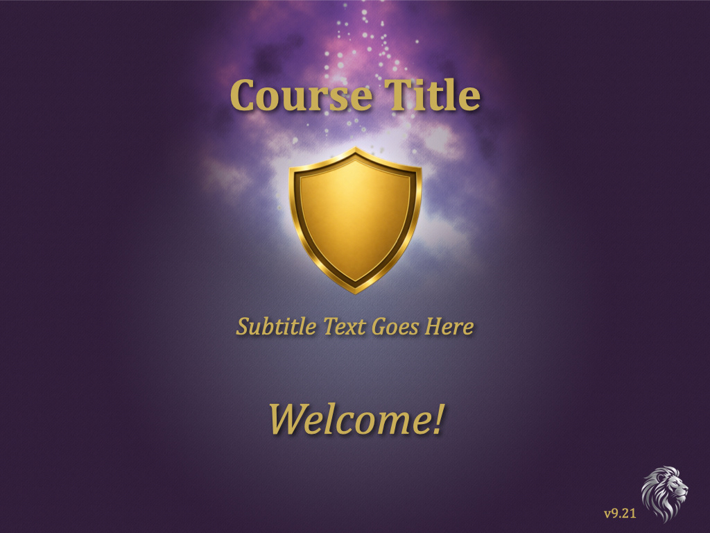 Opening slide example for a client with a purple color scheme