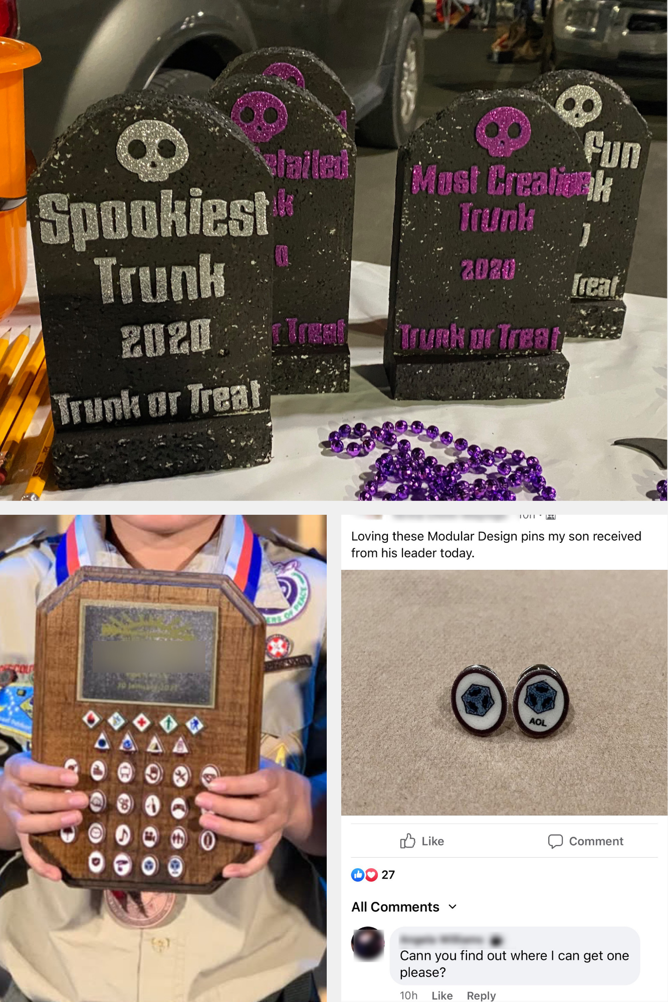 Cub Scout Trunk or Treat Awards, Webelos Plaque, Pin