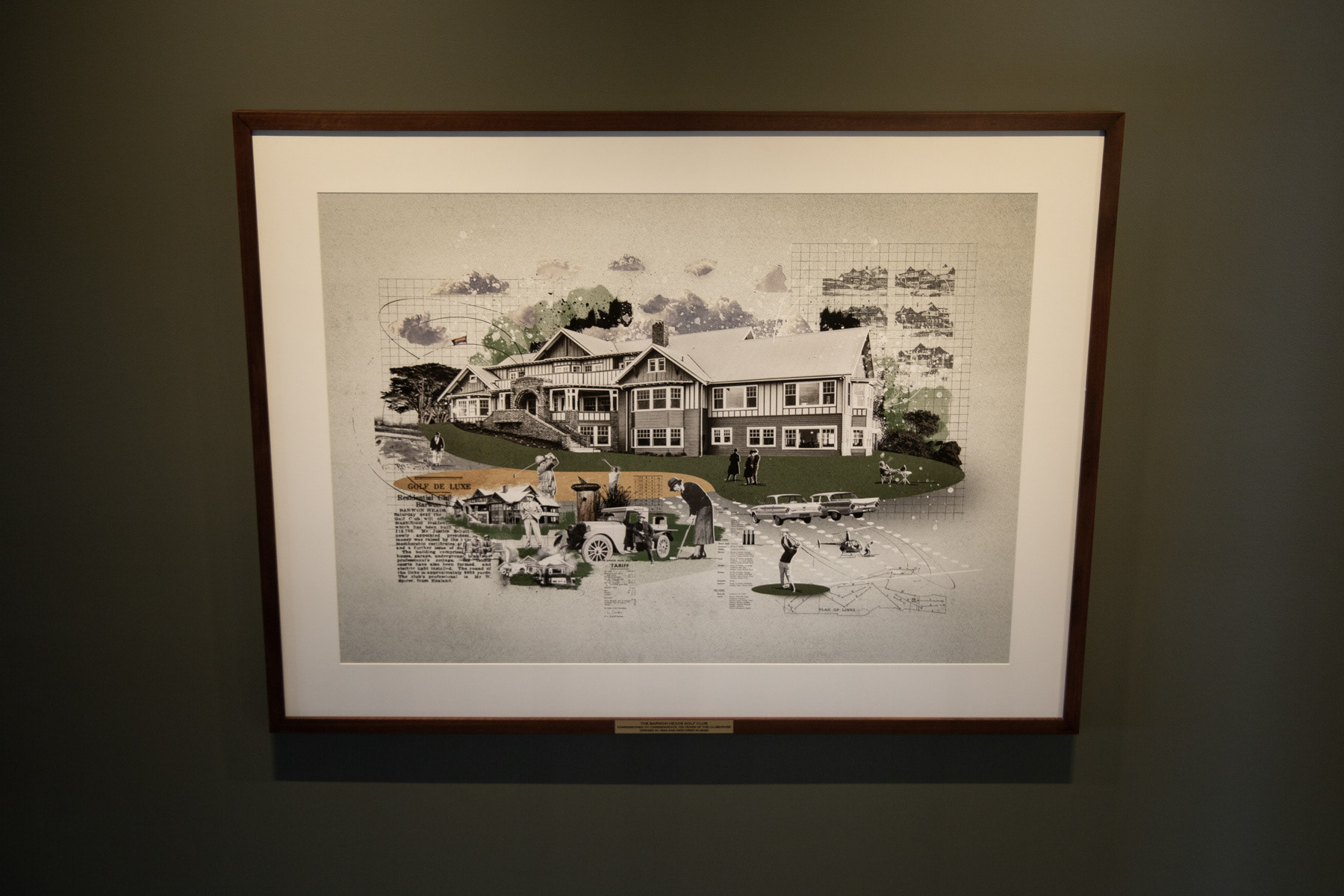 Fisher Classics commemorative artwork for Barwon Heads Golf Club installed in the club foyer