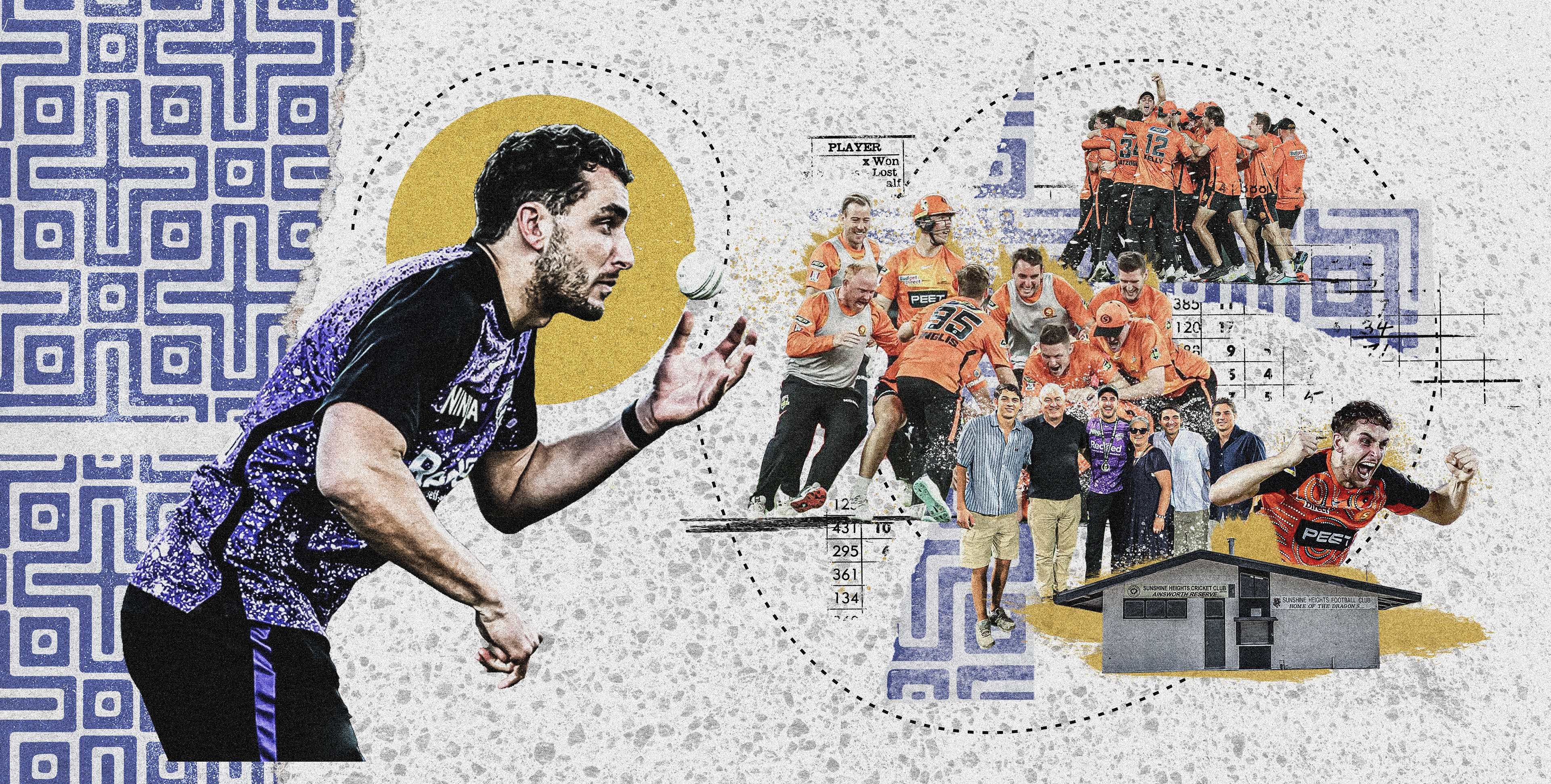 Collage artwork inside Peter Hatzoglou keepsake celebrating his journey from Sunshine Heights Cricket Club to the Big Bash