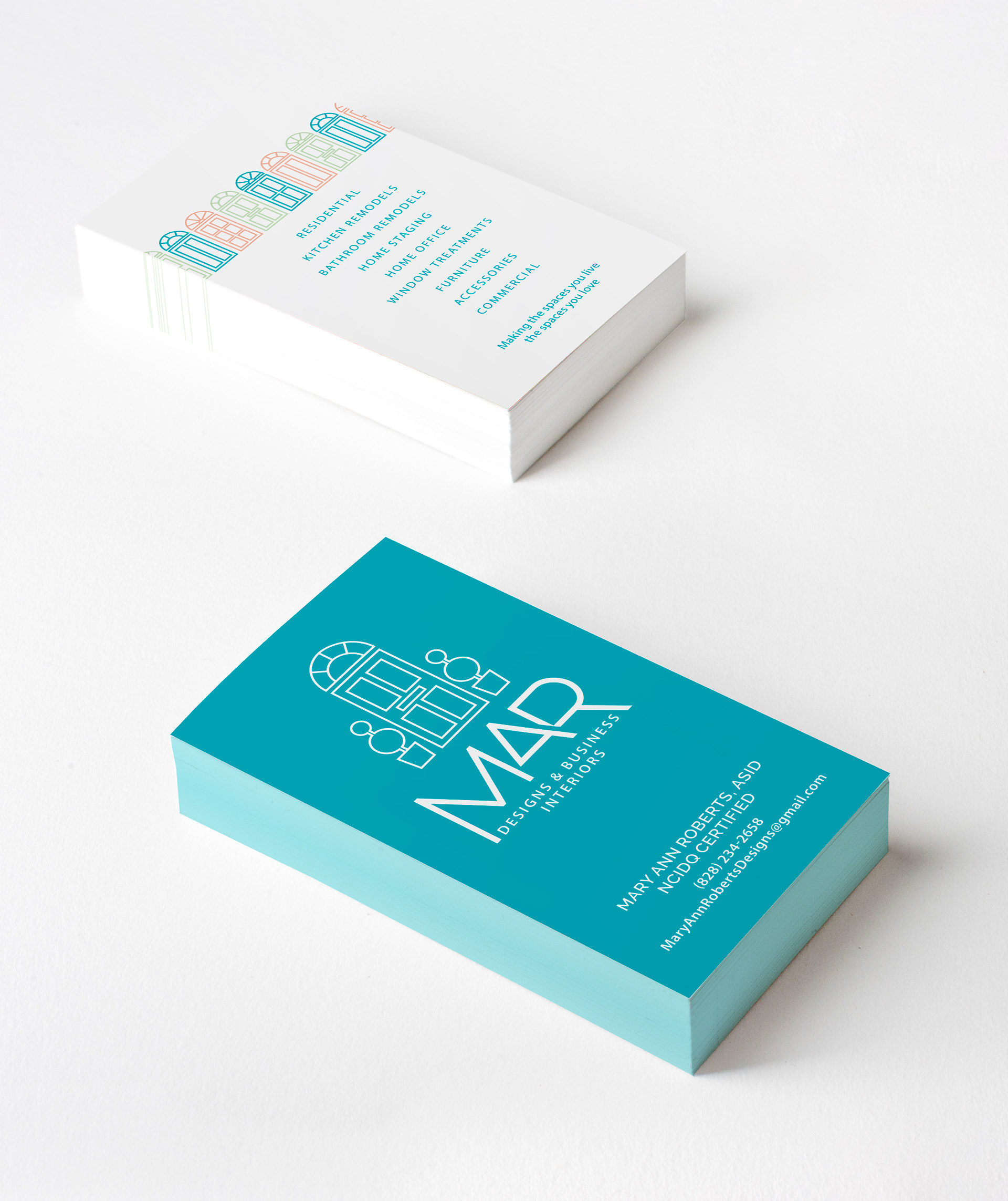 Logo and business card for interior designer (Adobe Illustrator) 