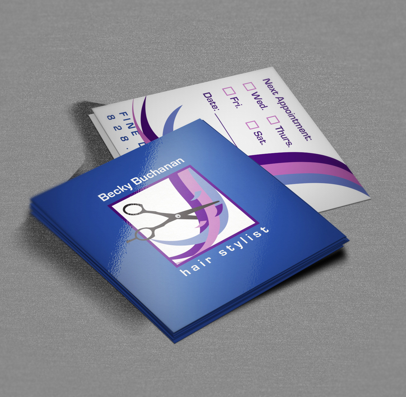 Business card design for hair stylist (Adobe Illustrator)