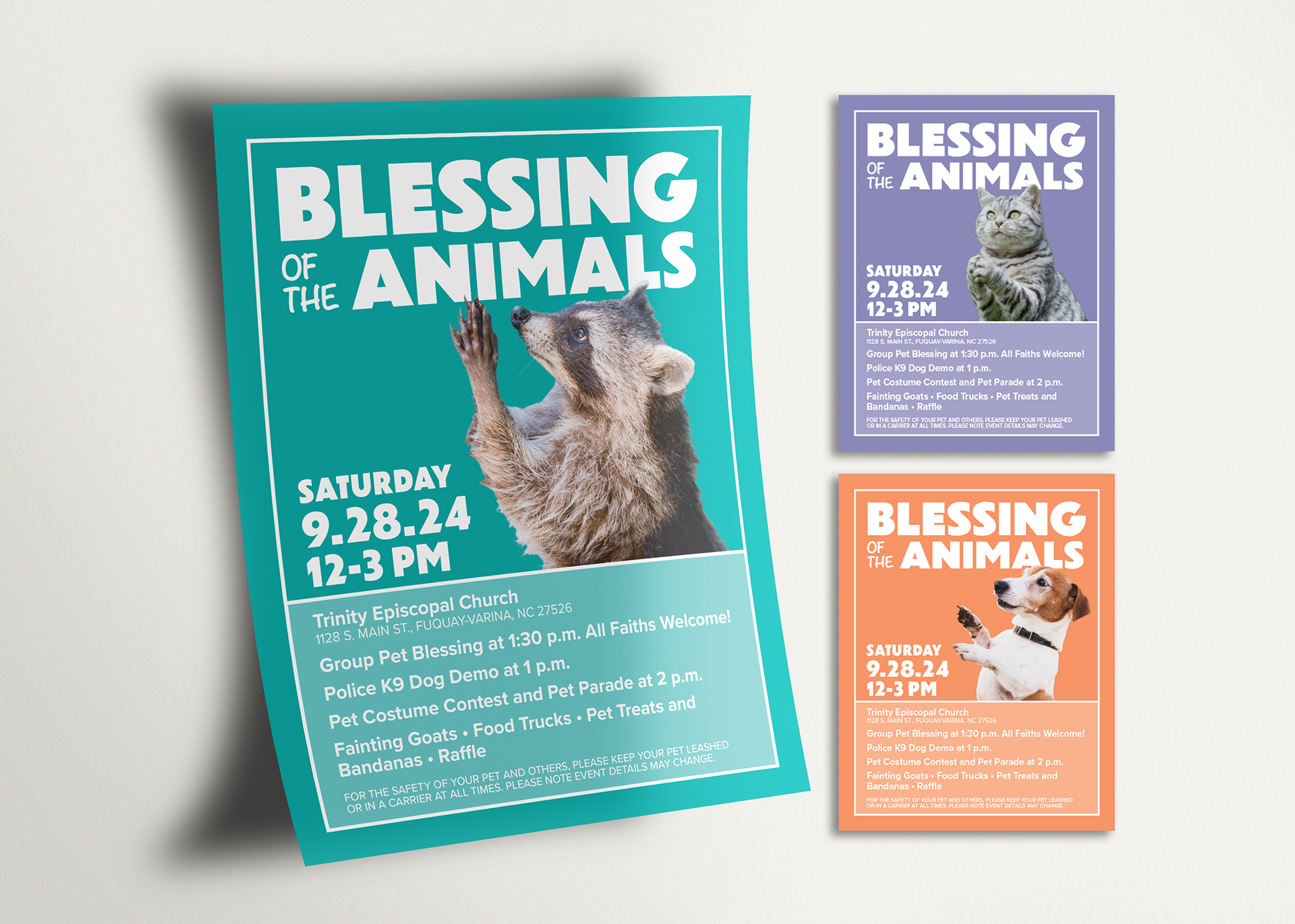 Flyers for Blessing of the Animals event (Adobe Illustrator)