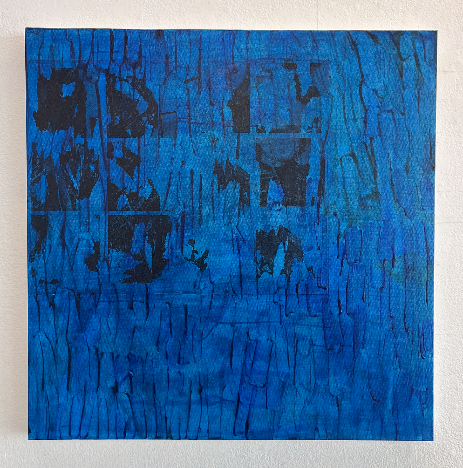 Blinds 2, Acrylic and Image Transfer on Canvas, 30 x 30 in