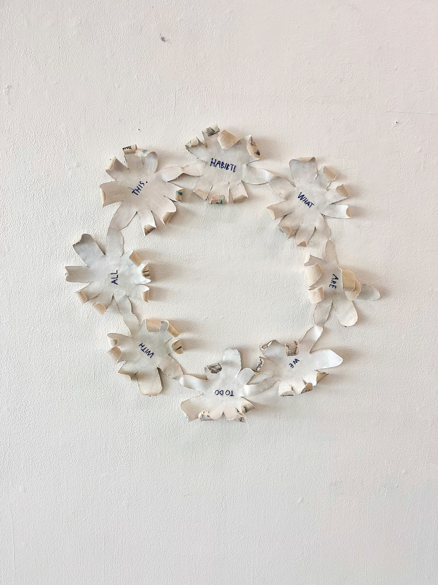 Go Home, Acrylic and Embroidery on Canvas, 2025