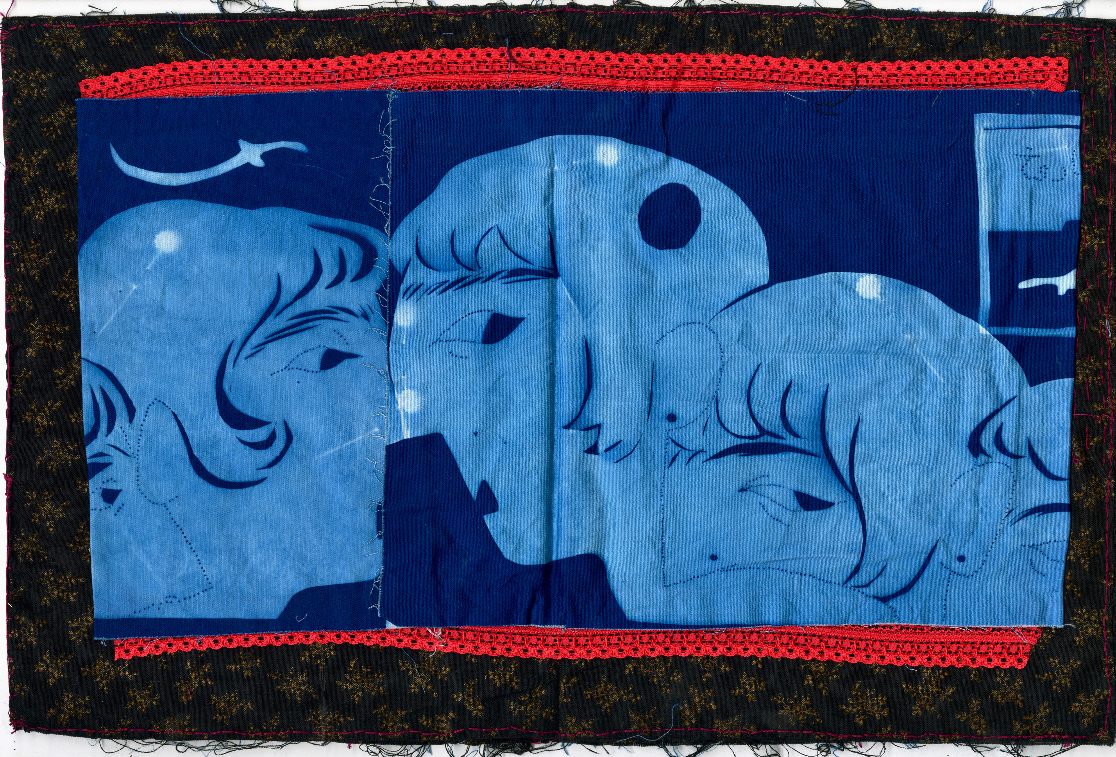 Sareekh Sarookh, Cyanotype on Fabric, 11 x 17 in, 2026