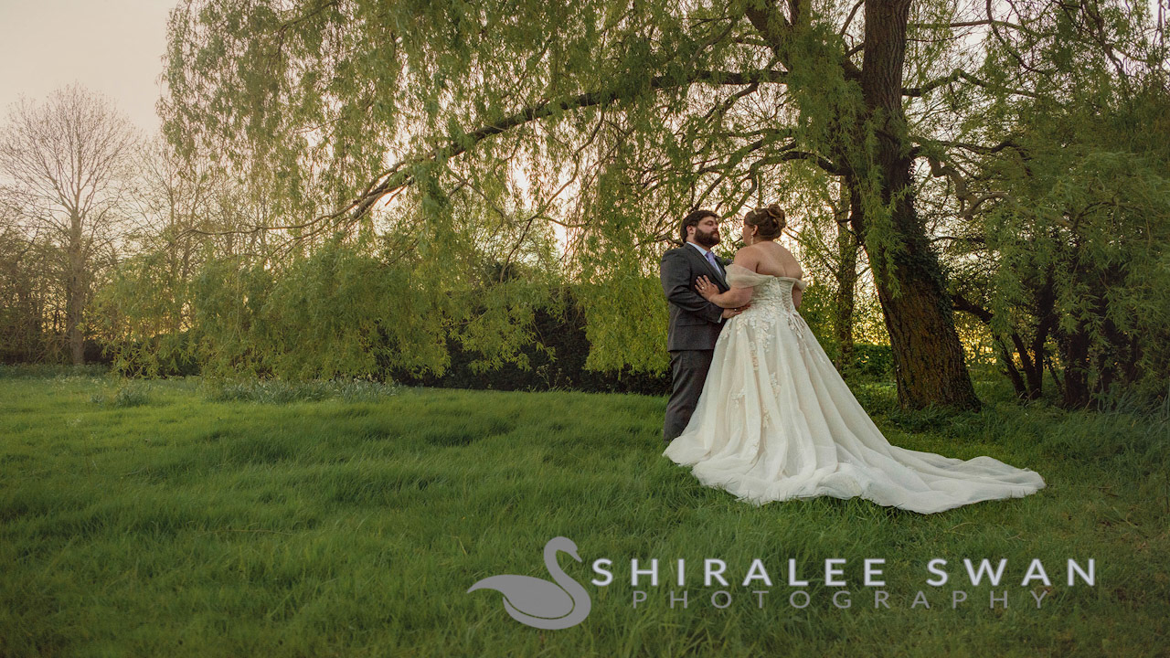 Sunset wedding portrait