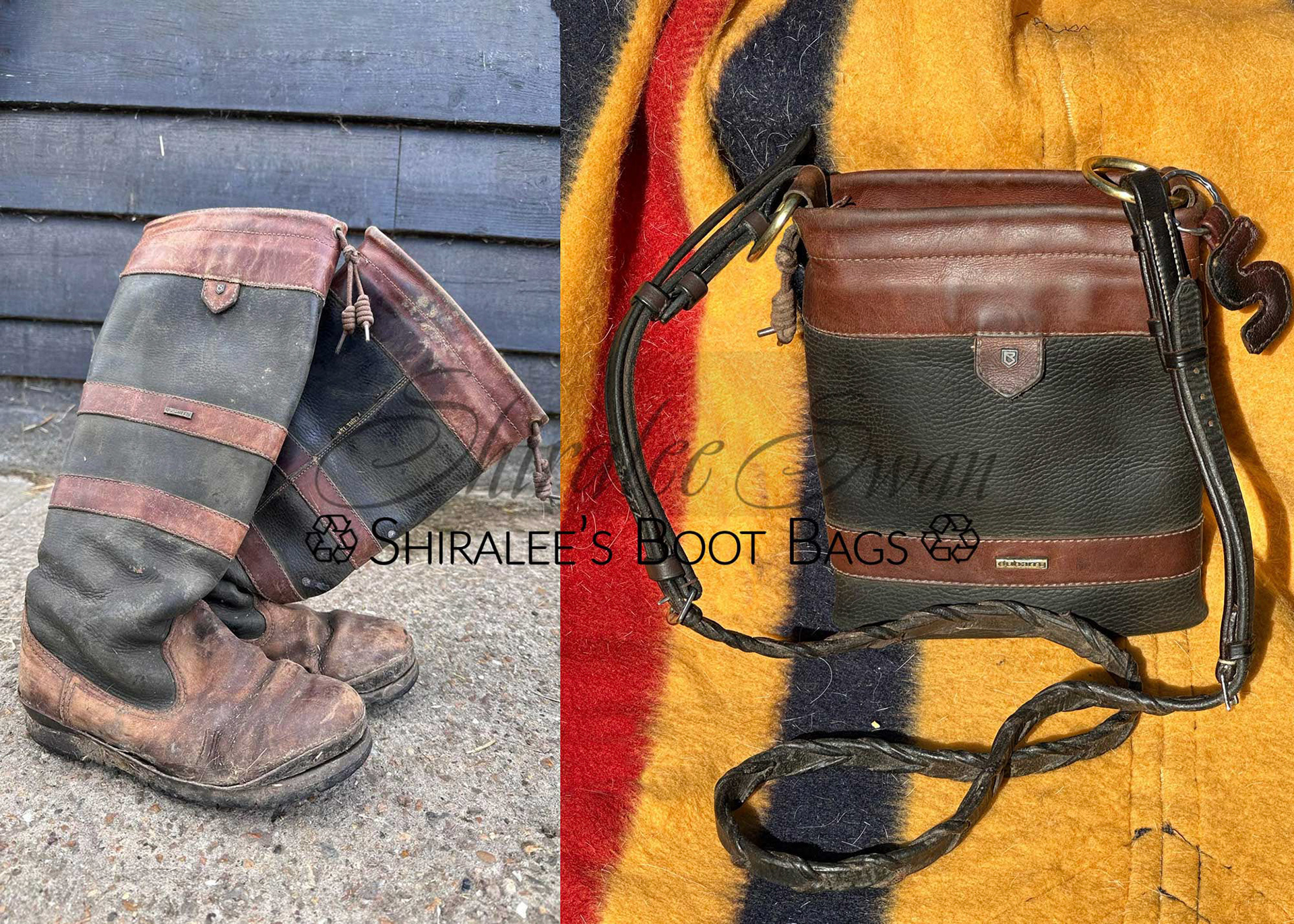 Very tired old Dubarry boots up-cycled