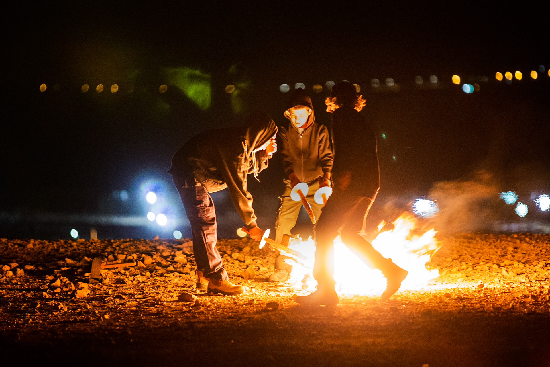 Lighting torches as the go is given