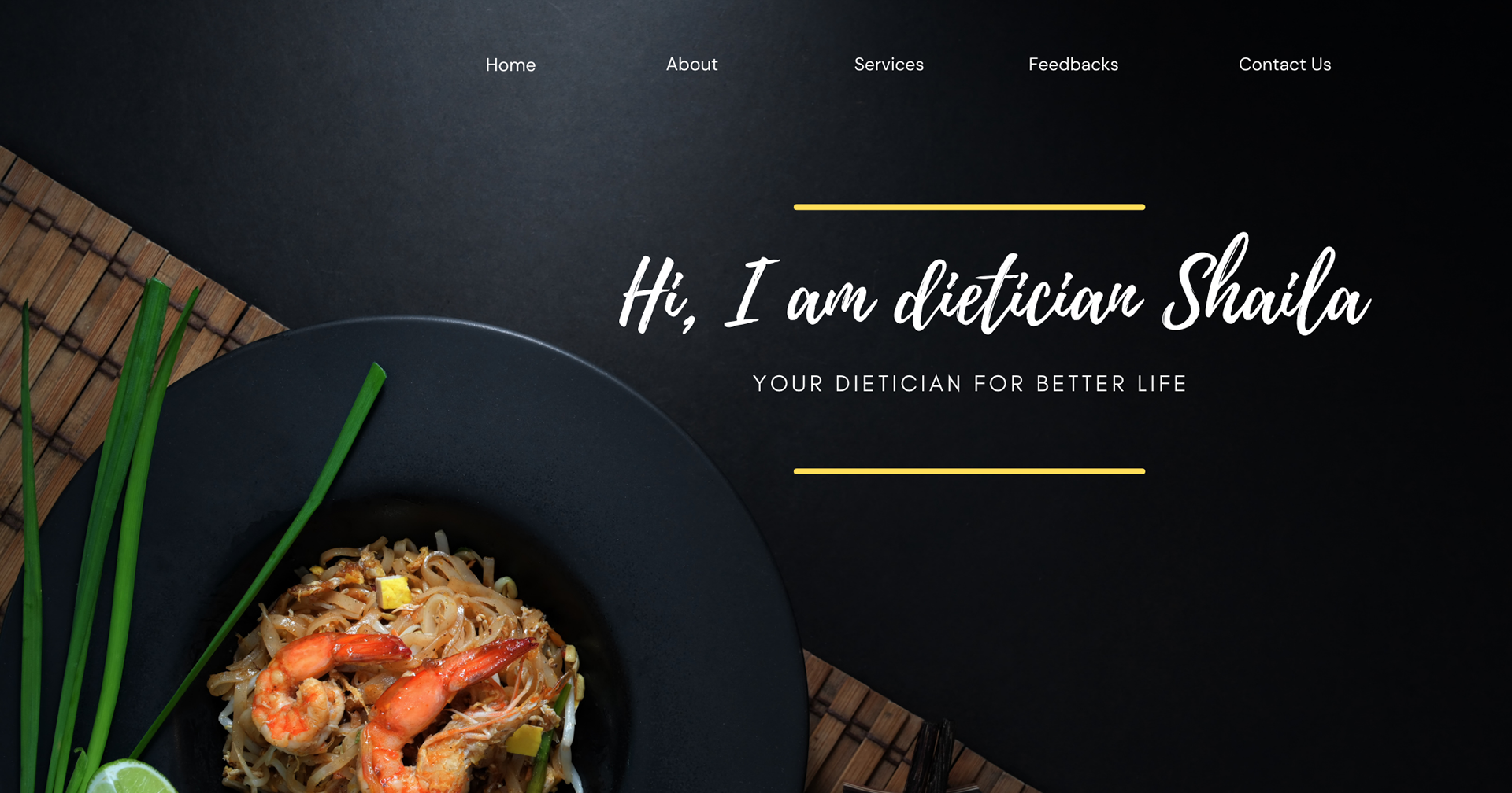 Page 1 Home Page of Dietician Website