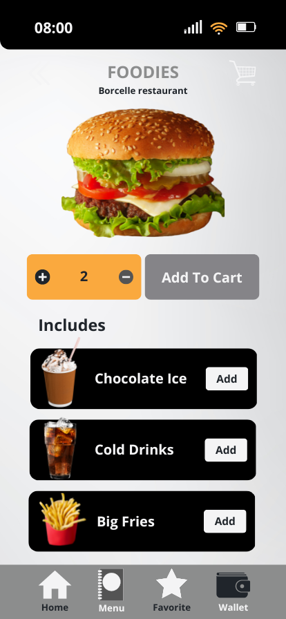 Simple Modern Food Delivery Mobile UI Design Page 3