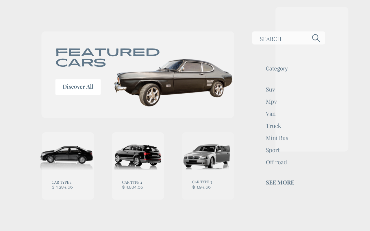 Car Rental Web Design Layout Page 2