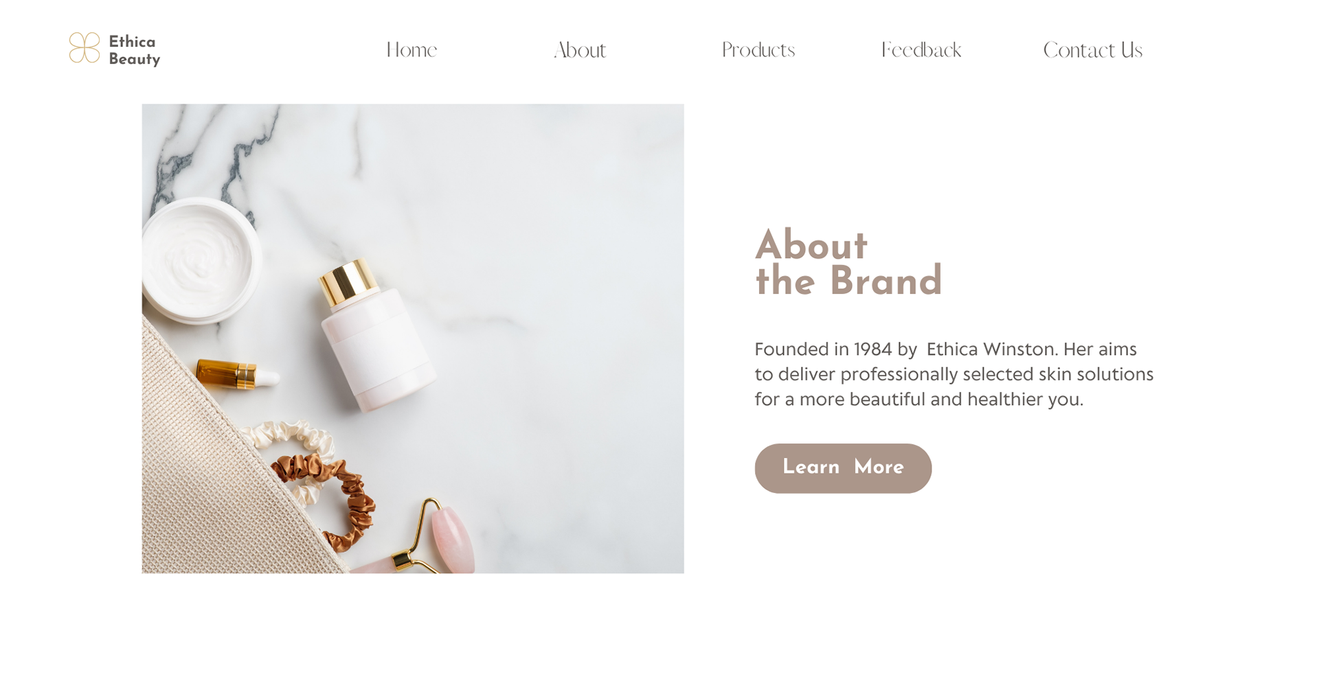 About Page of Beauty Website