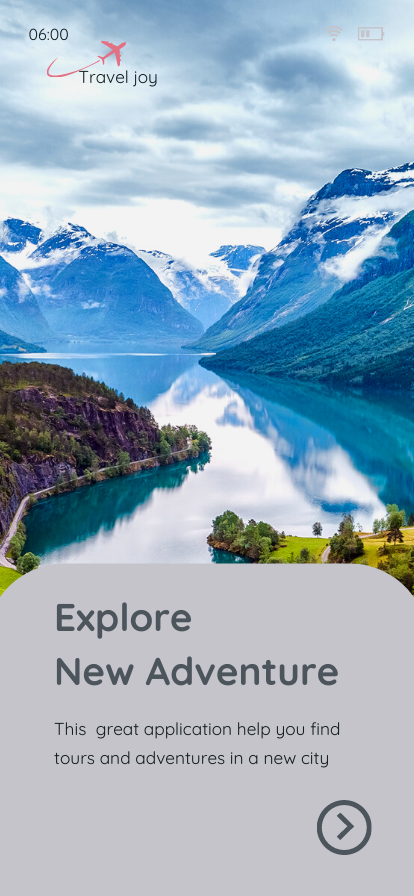 Travel App Design Page 1