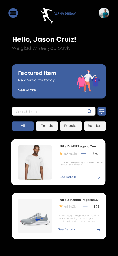 Athletic Ecommerce Store UI Design Page 2