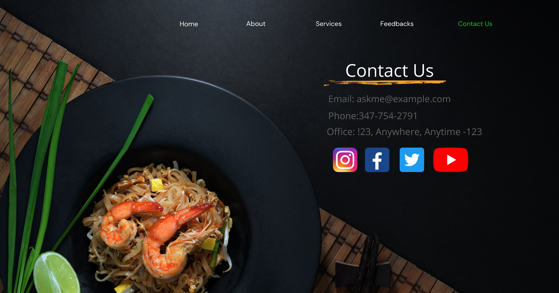 Page 5 Contact Page of Dietician Website
